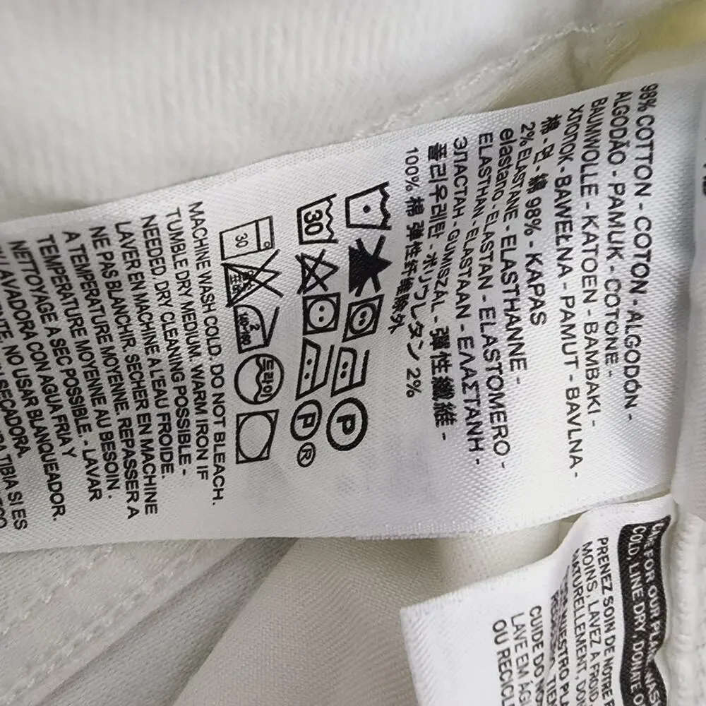 NWT Levi's High Rise Shortie White Denim Cut Off Distressed Shorts 32 14 - Picture 9 of 11